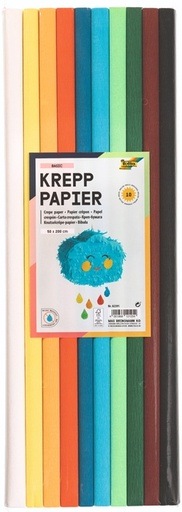 [1400521] Crêpepapier Folia 50x200cm 10 rollen basiskleuren