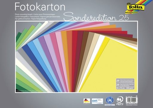 [1400515] Fotokarton Folia 2-zijdig 50x70cm 300gr 25 vel assorti
