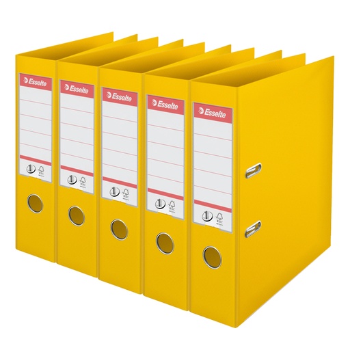 [1405389] Classeur à levier Esselte N°1 Power PP 75mm jaune 5 pièces