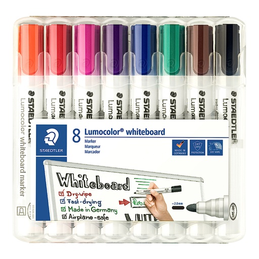 [1406472] Whiteboardmarker Staedtler Lumocolor 351 set à 8 stuks assorti