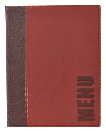 [552045] Protège-menu Securit Trendy A5 1x 2 pochettes bordeaux