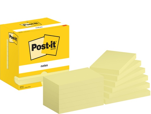 [1420092] Memoblok Post-it 655 76x127mm geel 12 stuks