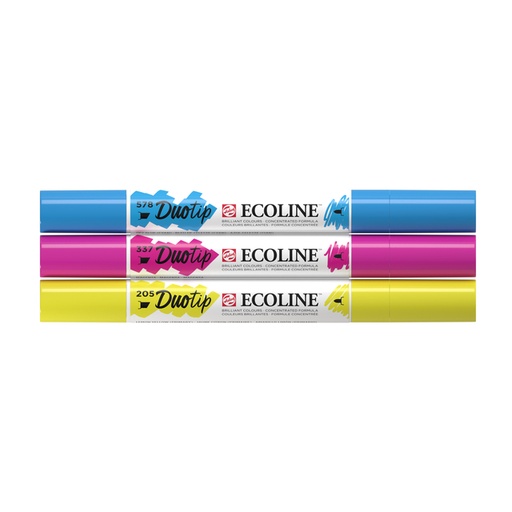 [1407222] Stylo Duotip Talens Ecoline set Primaire 3 couleurs