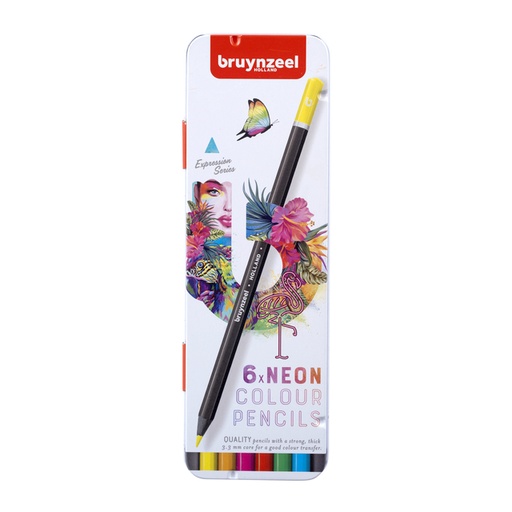 [1419105] Crayon de couleur Bruynzeel néon set 6 pièces