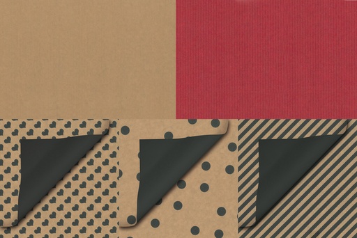 [1420233] Cadeauzak Special Wrap 12x19cm kraft zwart en wit assorti doos à 1000 stuks