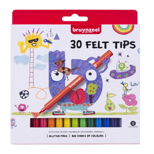 [1420277] Viltstift Bruynzeel Kids set à 30 kleuren