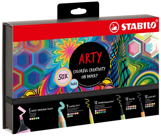 [1421992] Kit écriture STABILO Colorful Arty Creative pastel coffret luxeux 50 pièces