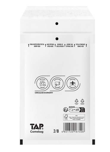 [1421558] Enveloppe à bulles TAP Comebag nr12 blanc 200 pièces