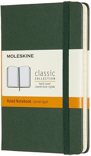 [1422870] Carnet Moleskine Pocket 90x140mm ligné couverture rigide vert myrte