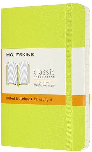 [1422874] Carnet Moleskine Pocket 90x140mm ligné couverture souple vert citron