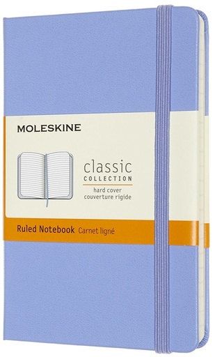 [1422886] Carnet Moleskine Pocket 90x140mm ligné couverture rigide bleu hortensia