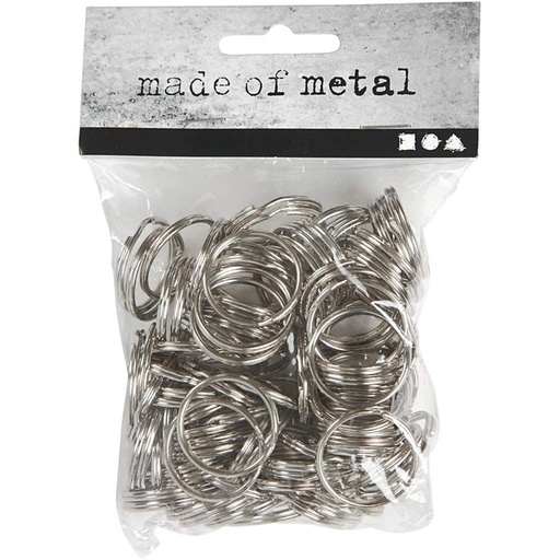 [1424656] Anneau clé Creativ Company argenté 25mm 100 pièces