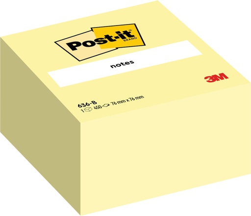 [1422483] Cube notes 3M Post-it 636B 76x76mm jaune canari 450 feuilles