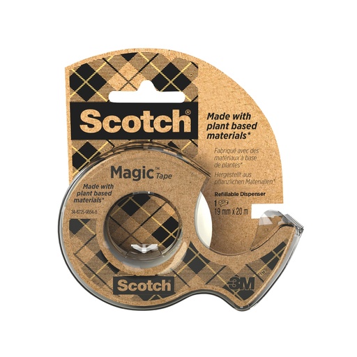 [1422490] Ruban adhésif Scotch Magic 919 19mmx20m transparent avec dévidoir recyclé