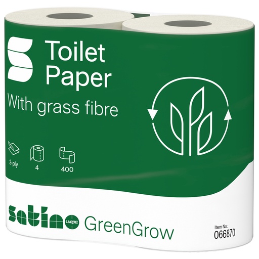 [1423604] Papier toilette BlackSatino GreenGrow CT10 066870 2 épaisseurs 4x 320 feuilles naturel