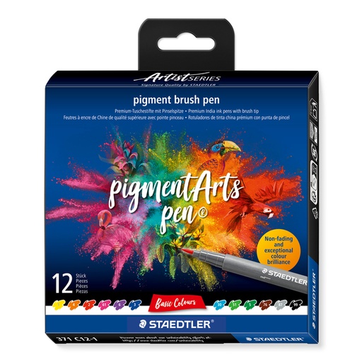 [1431215] Feutre pinceau Staedtler Pigment Arts set 12 couleurs