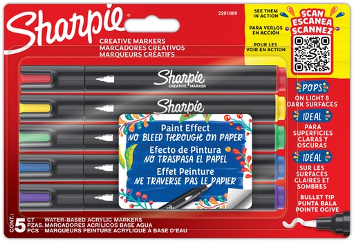 [1434205] Viltstift Sharpie Creatieve marker assorti blister à 5 stuks