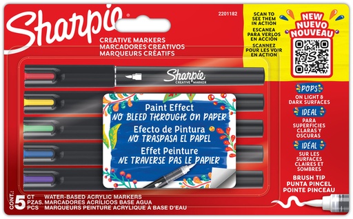 [1434206] Brushstift Sharpie Creatieve marker assorti blister à 5 stuks