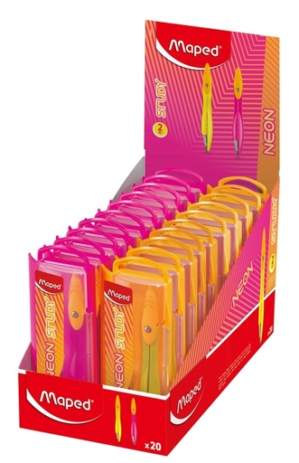 [1436298] Compas Maped Neon Study présentoir 20 pièces assorti