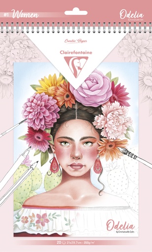 [1437165] Kleurboek Clairfontaine Odelia A4 Vrouwen
