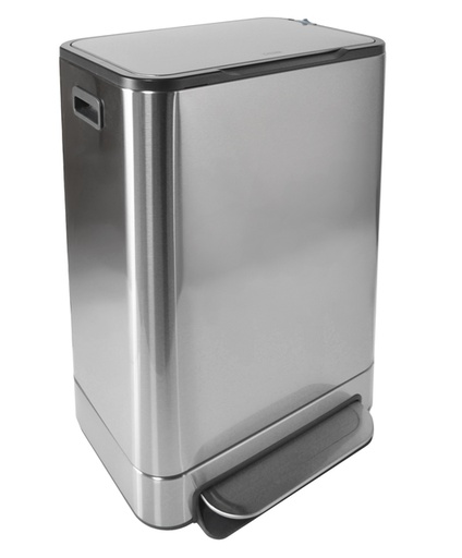 [1437560] Afvalbak Desq pedaalemmer 40 liter RVS zilver