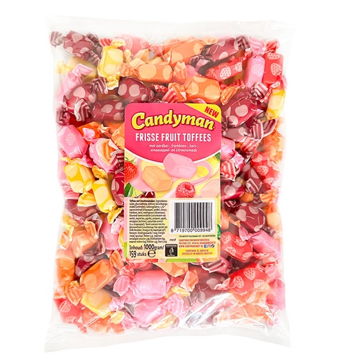 [1438166] Toffees Candyman frisse fruit zak 1 kilogram
