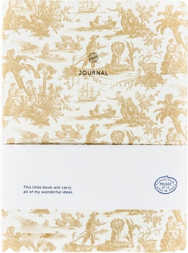 [1436404] Notitieboek A5 Toile de Jouy ecru AJ lijn