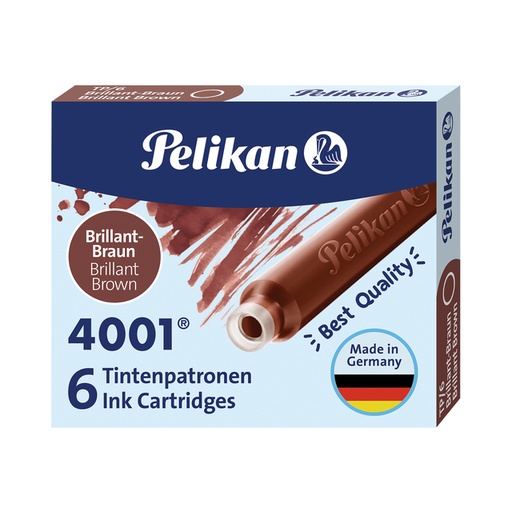 [1436439] Cartouche d'encre Pelikan 4001 marron 6 pièces