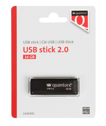 [1436491] Clé USB 2.0 Quantore USB-A 16Go noir