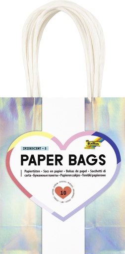 [1435696] Sac cadeau Folia kraft irisé 12x15x5,5cm 10 pièces
