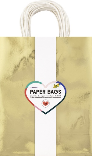 [1435698] Sac cadeau Folia kraft doré 24x31x12cm 20 pièces