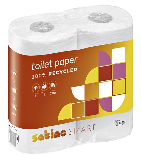 [897104] Papier toilette Satino Smart  MT1 062420 2 ép 200 feuilles blanc