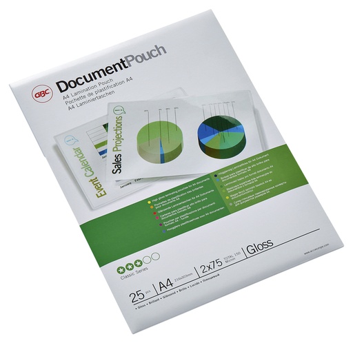 [536098] Pochette de plastification GBC A4 2x75 microns 25 pièces