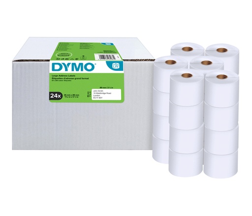 [817417] Etiquette adresse Dymo LabelWriter 36x89mm 24 rouleaux x 260 pcs blanc