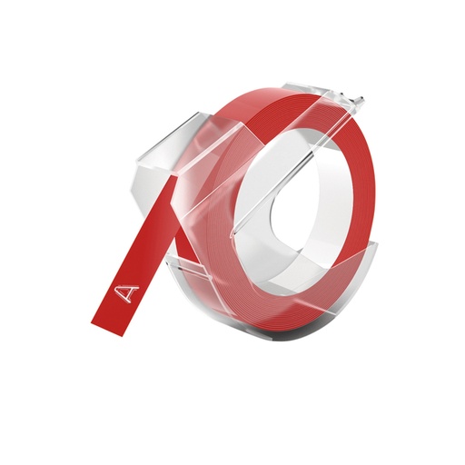 [930572] Ruban Dymo Rhino embossing vinyle 9mmx3m blanc sur rouge