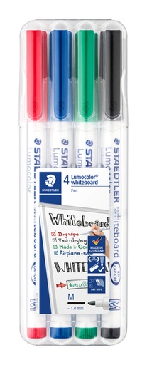[920400] Whiteboardmarker Staedtler 301 rond assorti 1mm 4stuks