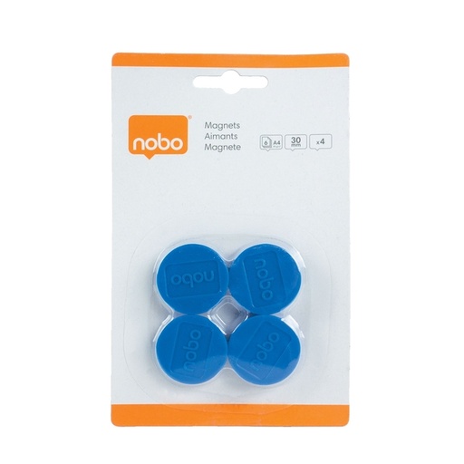 [921906] Aimant Nobo 30mm bleu 4 pièces