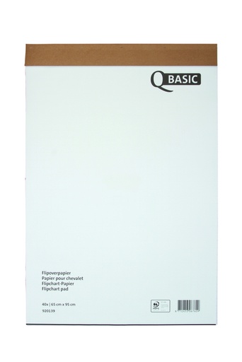 [920139] Papier chevalet Qbasic 65x95cm non plié uni/quadrillé 40 feuilles