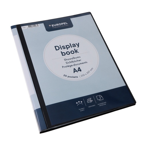 [541358] Chemise de présentation Europel Frontview A4 20 pochettes anthracite
