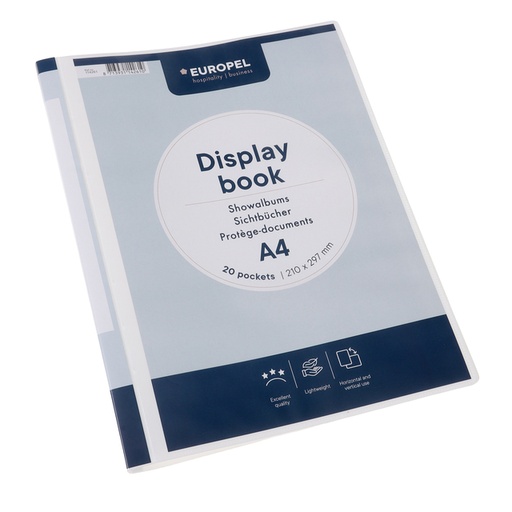 [541362] Chemise de présentation Europel Frontview A4 20 pochettes blanc