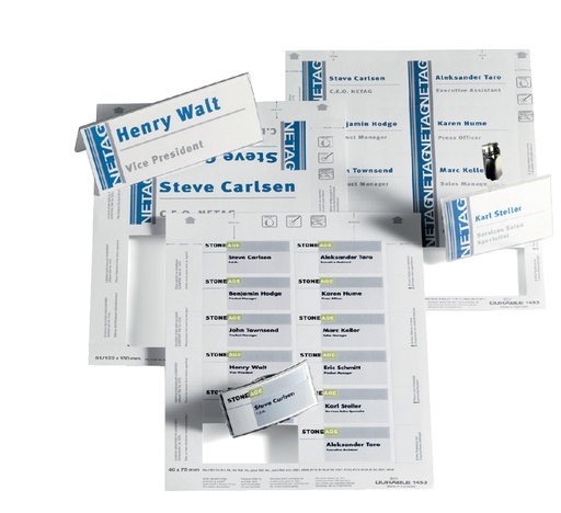 [921296] Tafelnaambord Durable 1460 kaarten 61/122x210mm 20 stuks