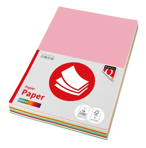 [129430] Papier copieur Quantore Colour A4 120g 10couleurs x 10 feuilles 100 feuilles