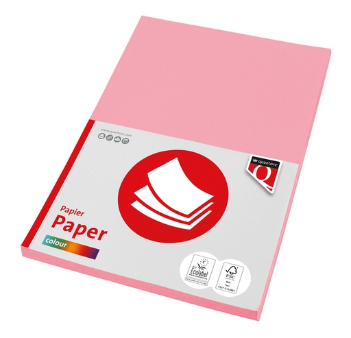 [129709] Kopieerpapier Quantore Colour A4 160gr roze 50 vel