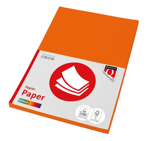 [129686] Papier copieur Quantore Colour A4 160g orange 50 feuilles