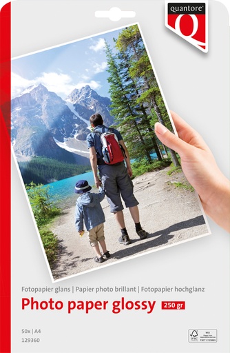 [129360] Fotopapier Quantore A4 glans 50 vel 250gr
