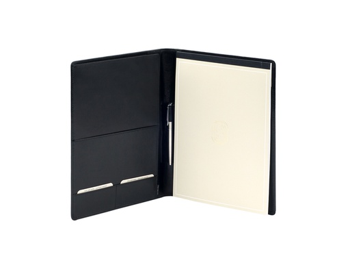 [513069] Schrijfmap van der Spek A4 buffelleer zwart