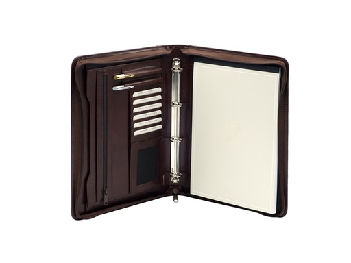 [513070] Conférencier Van der Spek 2041 A4 cuir anneaux marron